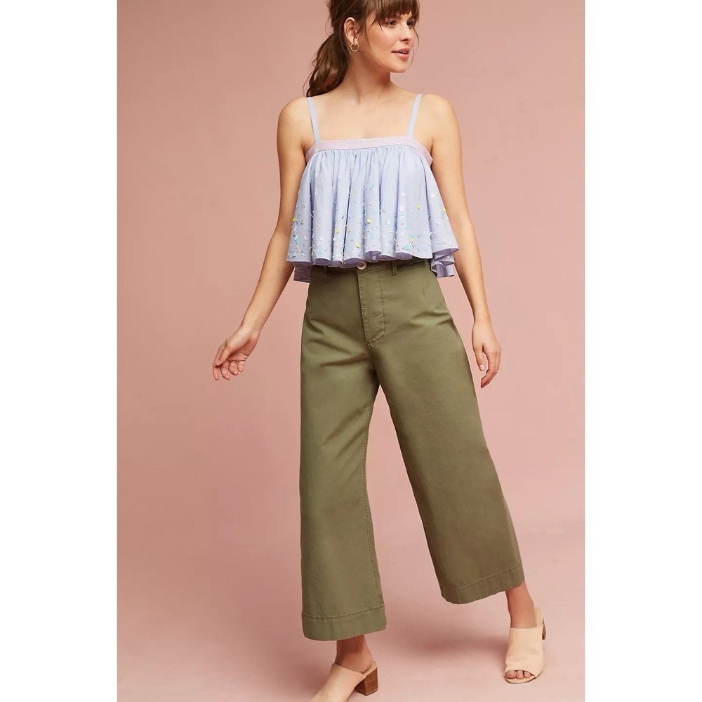 Anthropologie x Pankaj & Nidhi Ayana Embellished Swing Top Periwinkle Blue